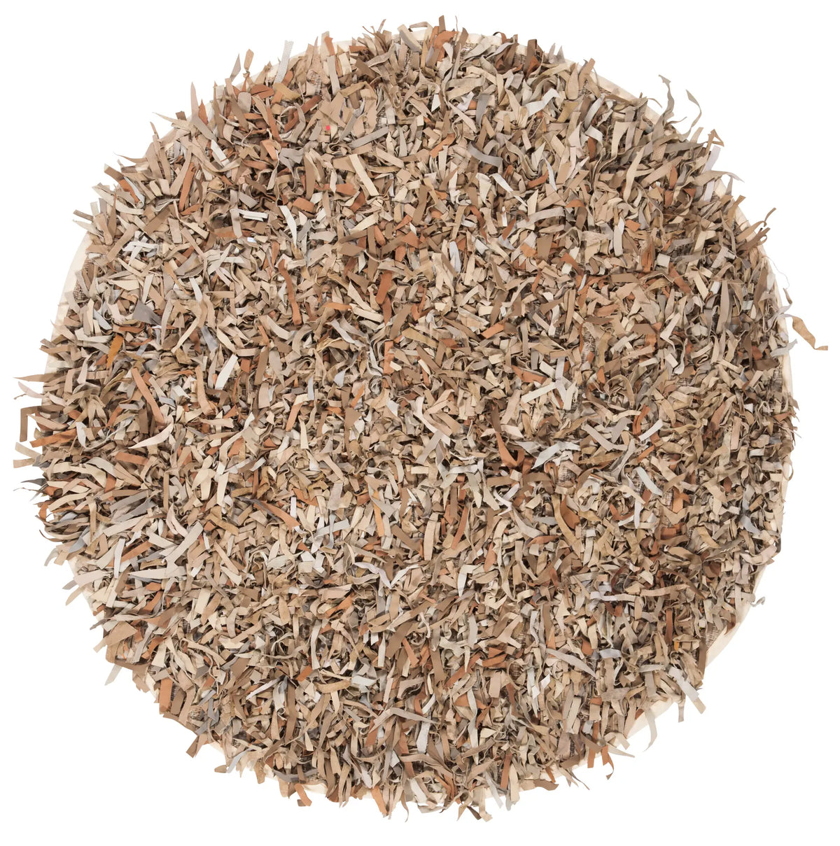Safavieh Leather Shag 5'-0" x 5'-0" Rug in Beige