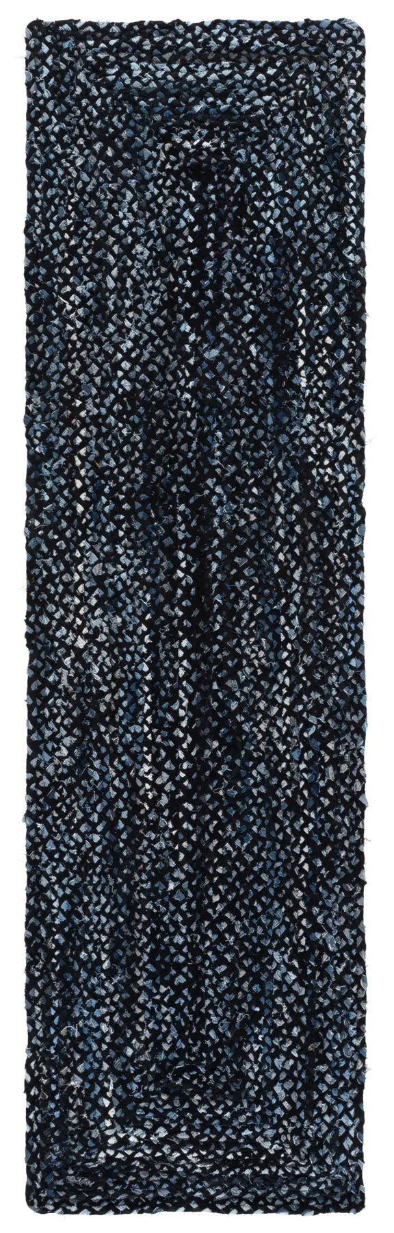 Safavieh Braided 2'-3" x 8'-0" Rug in Black / Blue