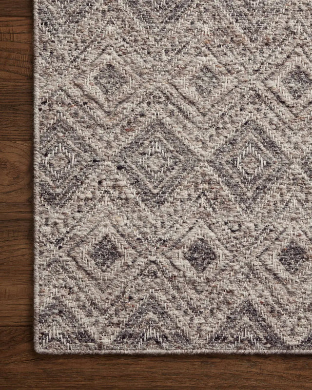 Loloi Raven Rav-02 Taupe/Grey Rug - corner on wood