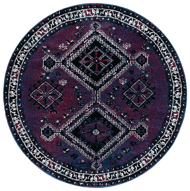 Safavieh Vintage Hamadan 6'-7" x 6'-7" Rug in Purple / Black