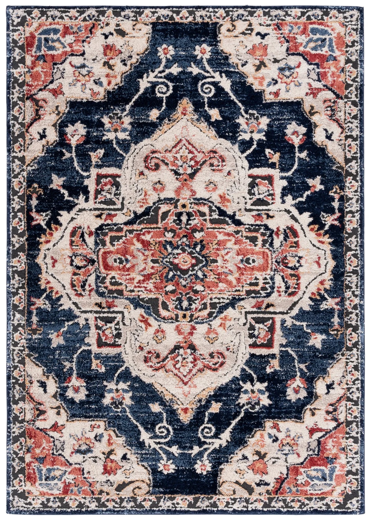 Safavieh Luna 4'-5" x 6'-5" Rug in Navy / Beige Rust