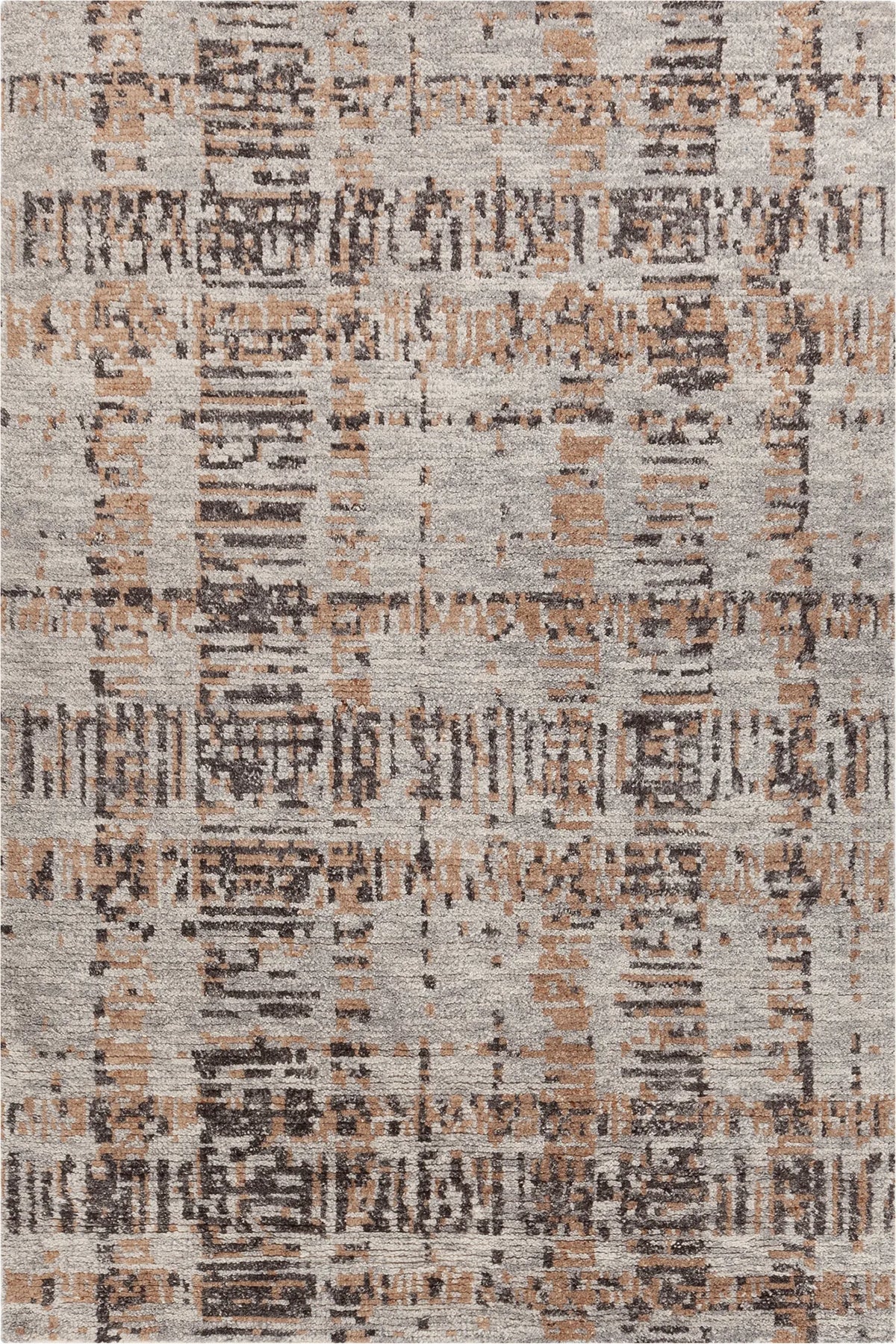 Chandra Petra PET-57601 Gray / Black / Brown rug, flat view