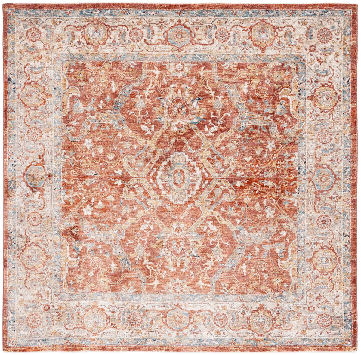 Safavieh Valencia 6'-4" x 6'-4" Rug in Rust / Beige