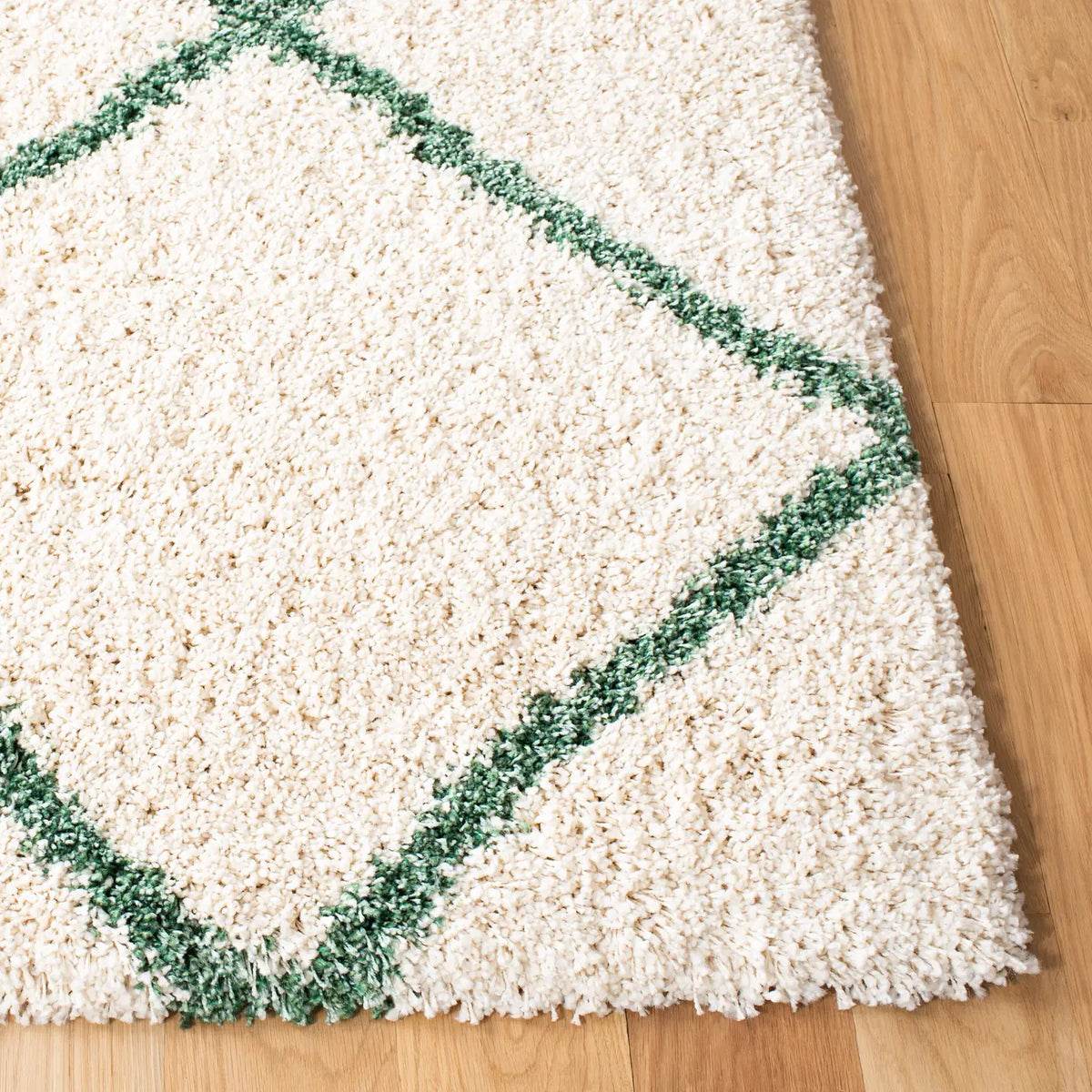 Safavieh Hudson Shag 4'-0" x 6'-0" Rug in Ivory / Green