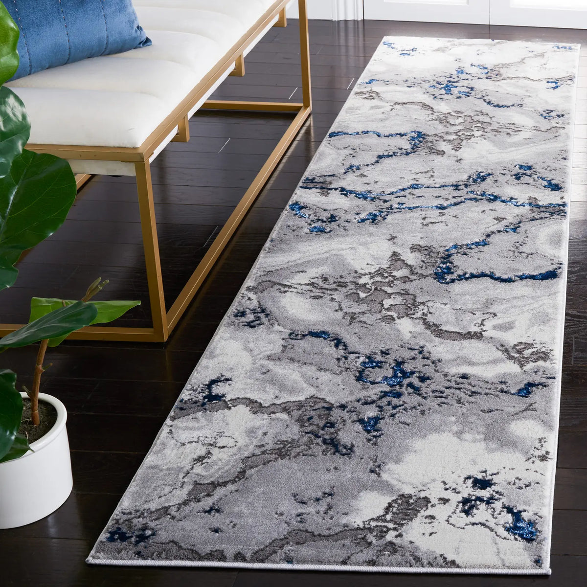 Safavieh Craft 2'-3" x 10'-0" Rug in Grey / Blue