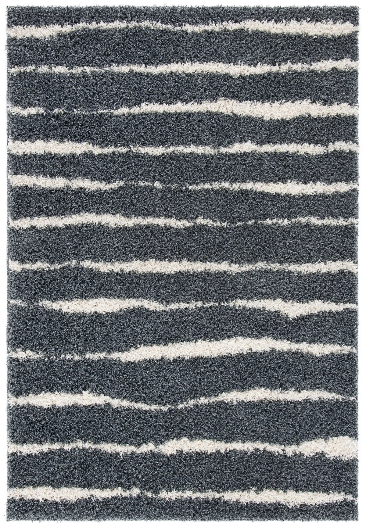 Safavieh Venus Shag 600 4'-0" x 6'-0" Rug in Dark Grey / Ivory