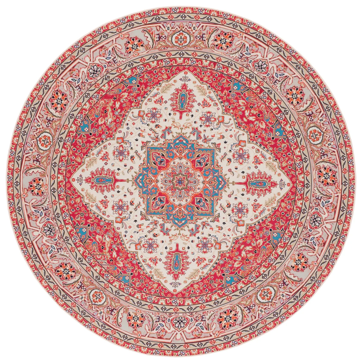 Safavieh Tucson 6'-0" x 6'-0" Rug in Red / Beige