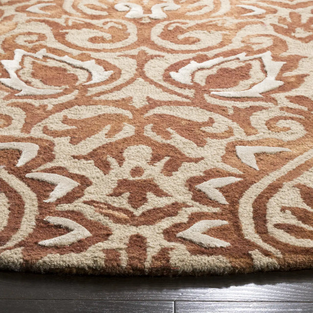 Safavieh Dip Dye 7'-0" x 7'-0" Rug in Copper / Beige