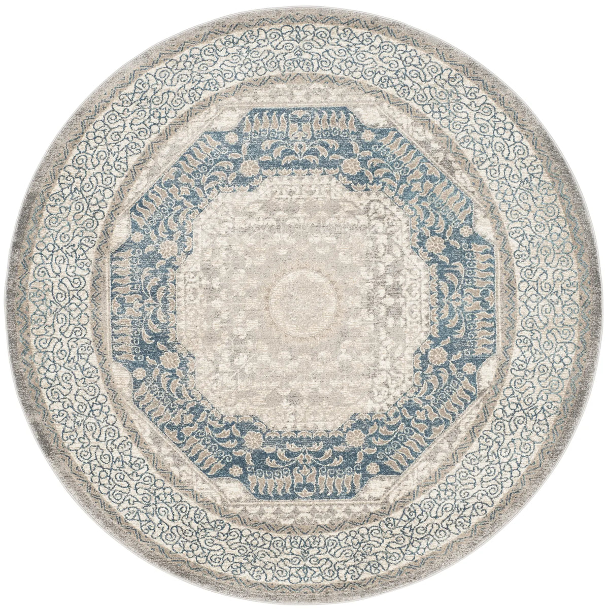 Safavieh Sofia 5'-1" x 5'-1" Rug in Light Grey / Blue