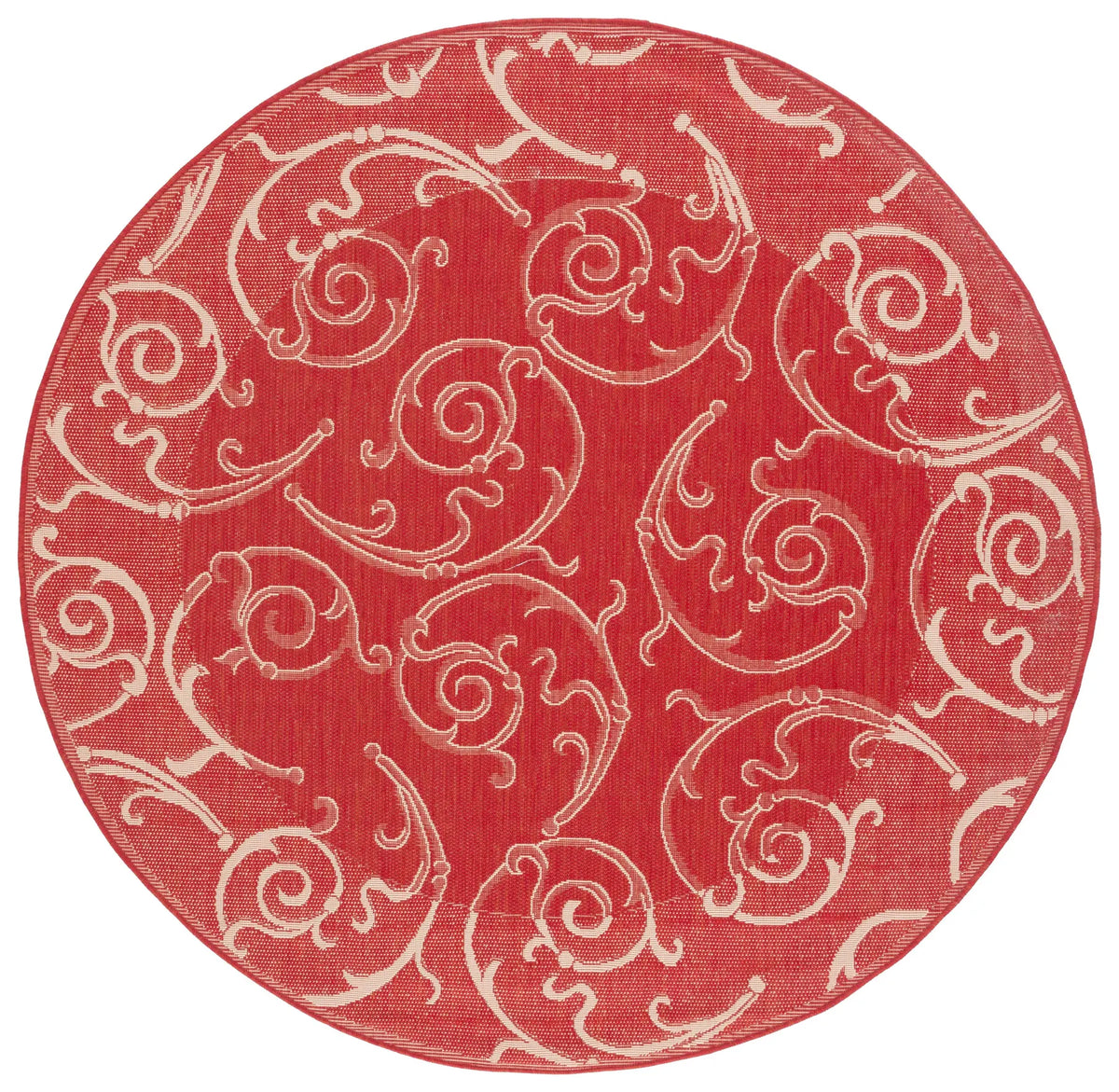 Safavieh Courtyard 6'-7" x 6'-7" Rug in Red / Natural