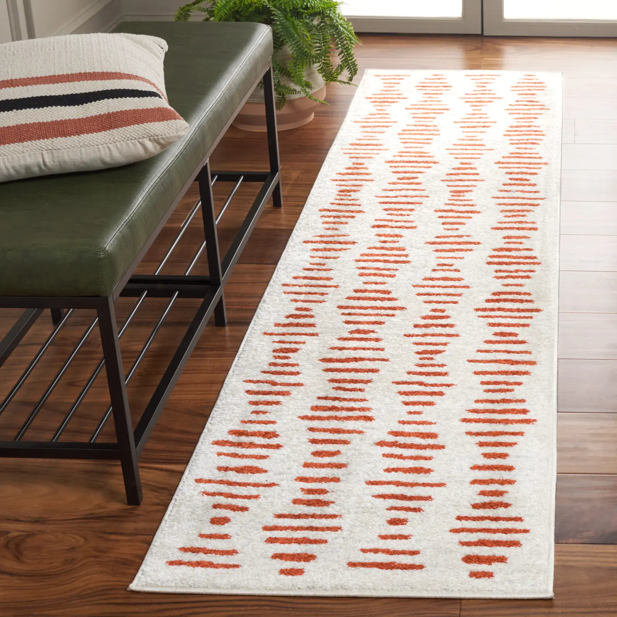 Safavieh Tulum 2'-0" x 8'-0" Rug in Ivory / Rust