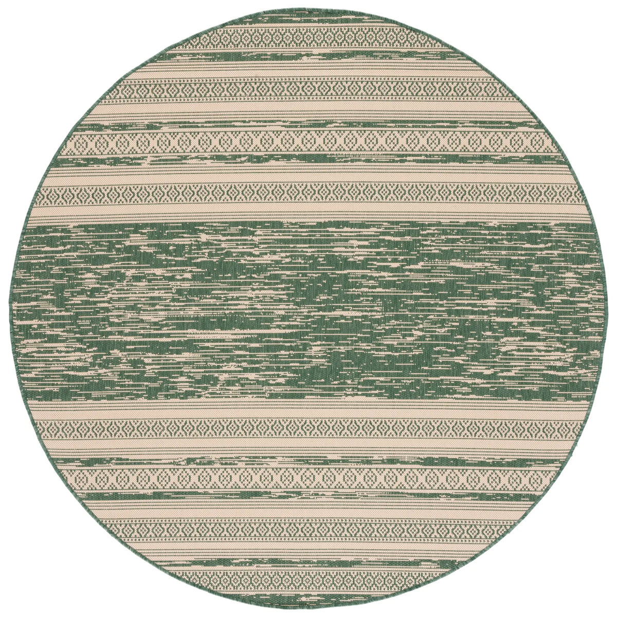 Safavieh Courtyard 6'-7" x 6'-7" Rug in Dark Green / Beige