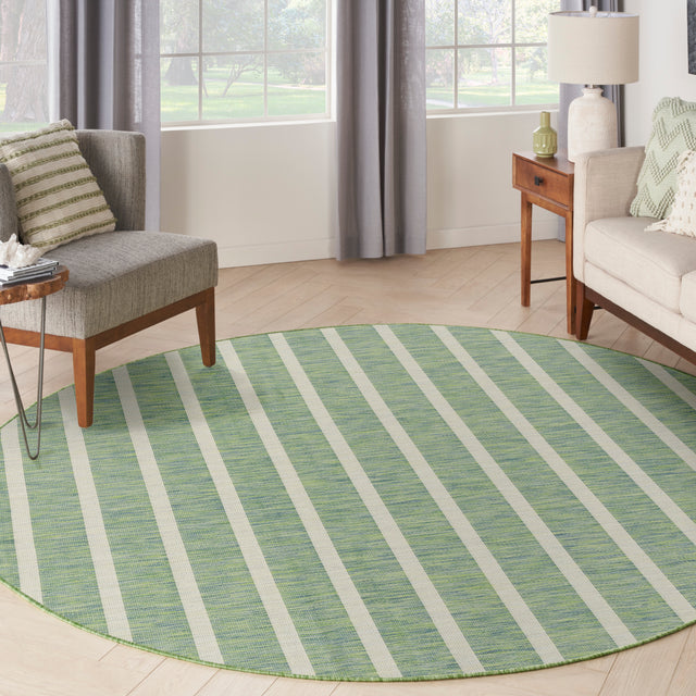 Nourison Positano POS03 Machine Made Blue, Green, Ivory Rug