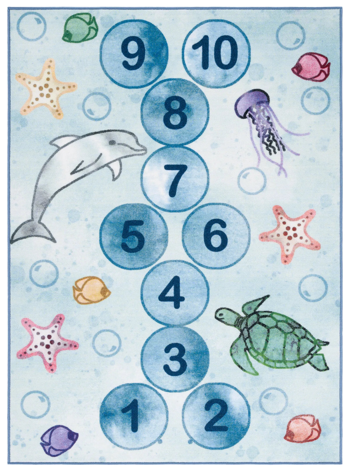 Safavieh Kids Playhouse 200 5'-5" x 7'-7" Rug in Blue / Grey