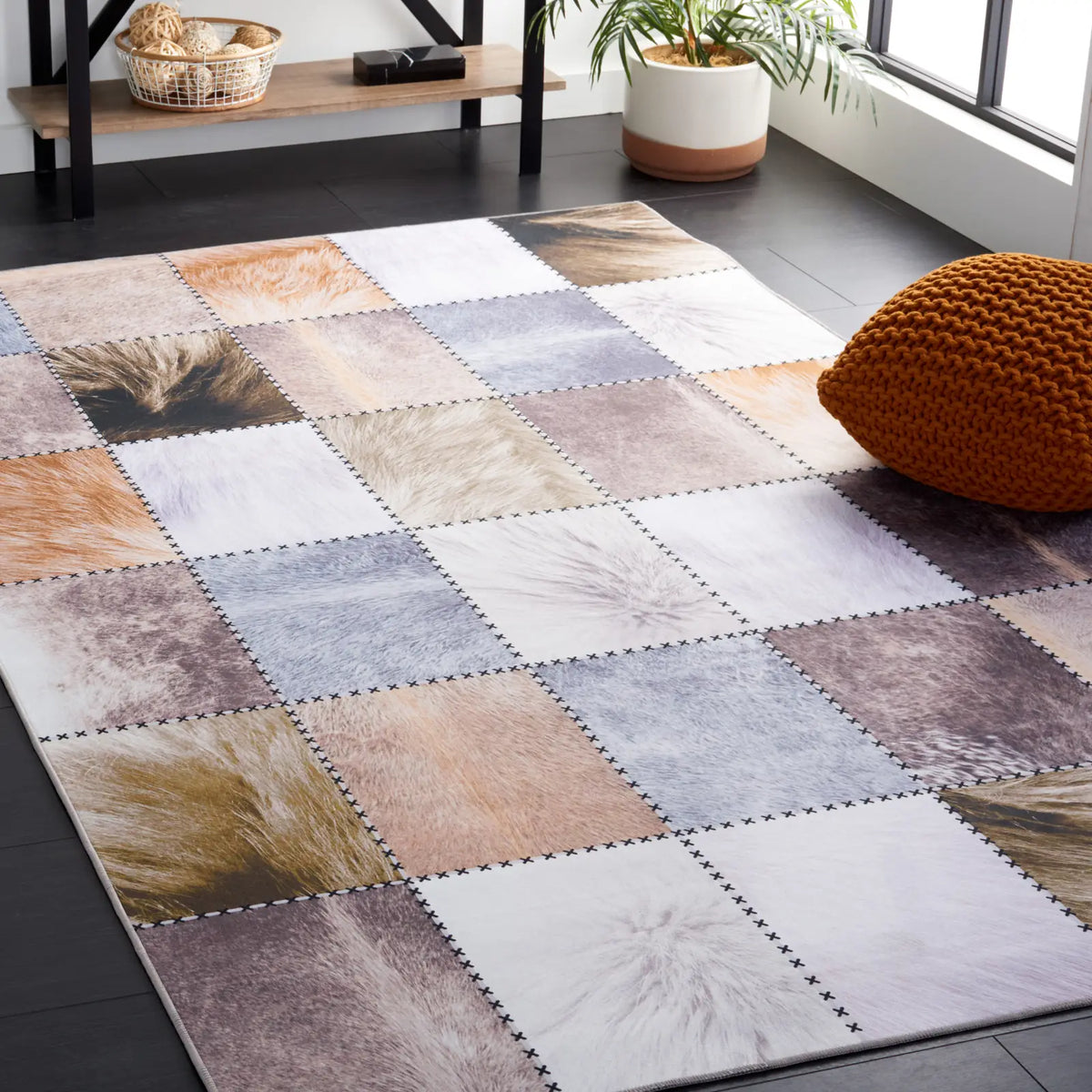Safavieh Faux Hide 4'-0" x 6'-0" Rug in Beige / Brown