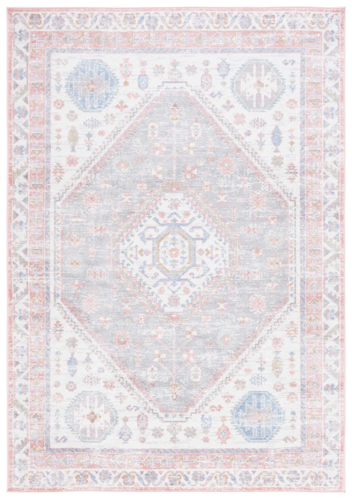 Safavieh Bayside 4'-0" x 6'-0" Rug in Ivory / Blue Pink