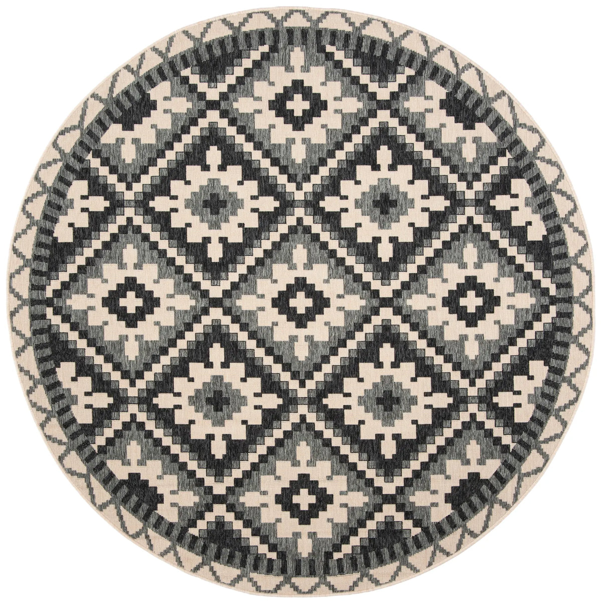 Safavieh Veranda 5'-3" x 5'-3" Rug in Beige / Grey