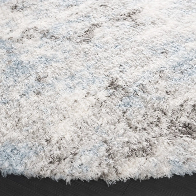 Safavieh Lindsay Shag 6'-7" x 6'-7" Rug in Grey / Blue Ivory