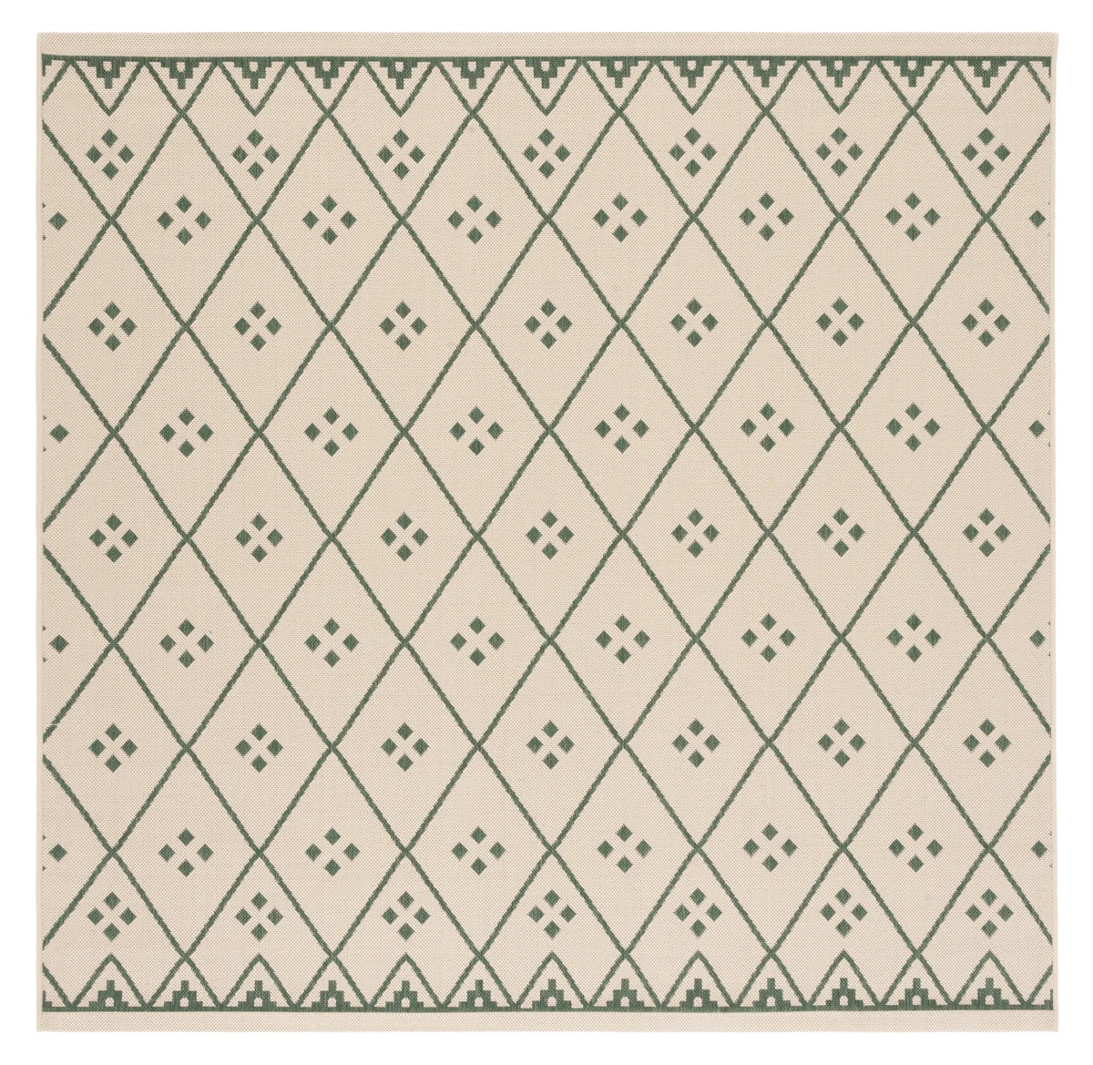 Safavieh Courtyard 6'-7" x 6'-7" Rug in Beige / Green