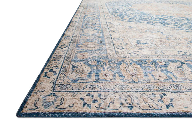 Loloi Layla Lay-07 Blue / Tangerine Rugs - rug corner