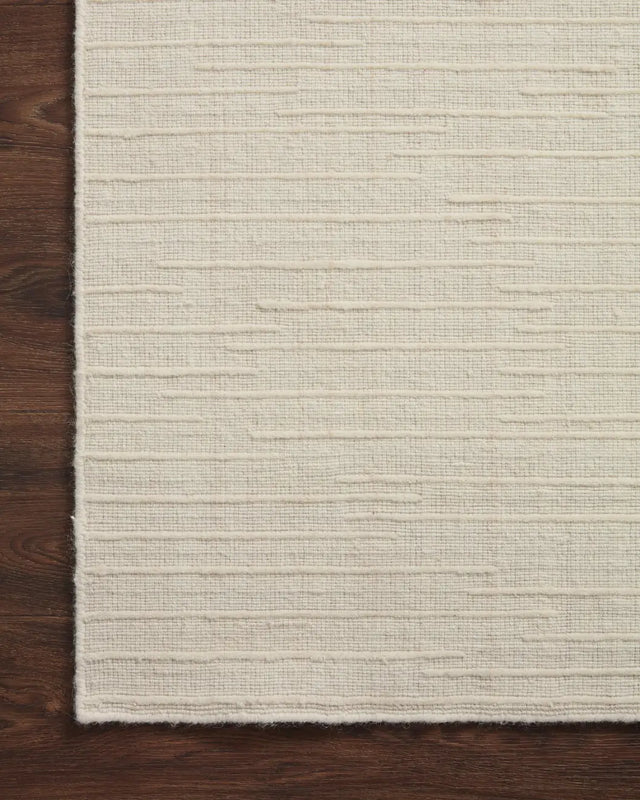 Loloi Brooks Bro-01 Ivory Rug - corner on wood