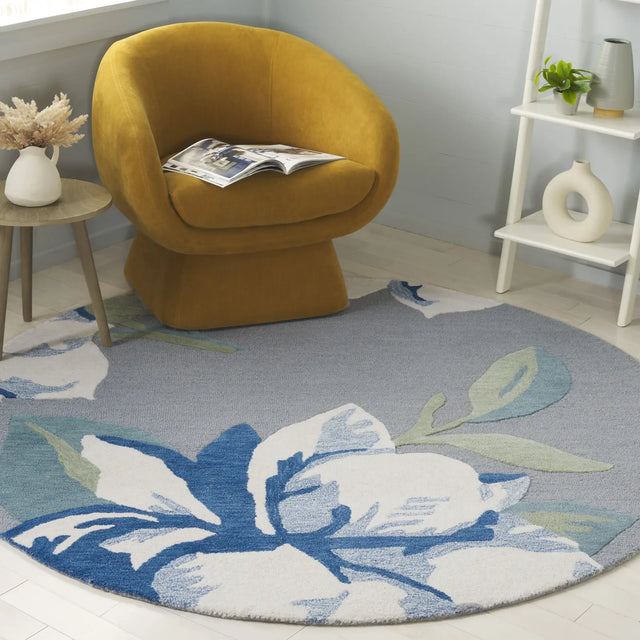 Safavieh Jardin 6'-0" x 6'-0" Rug in Grey / Ivory