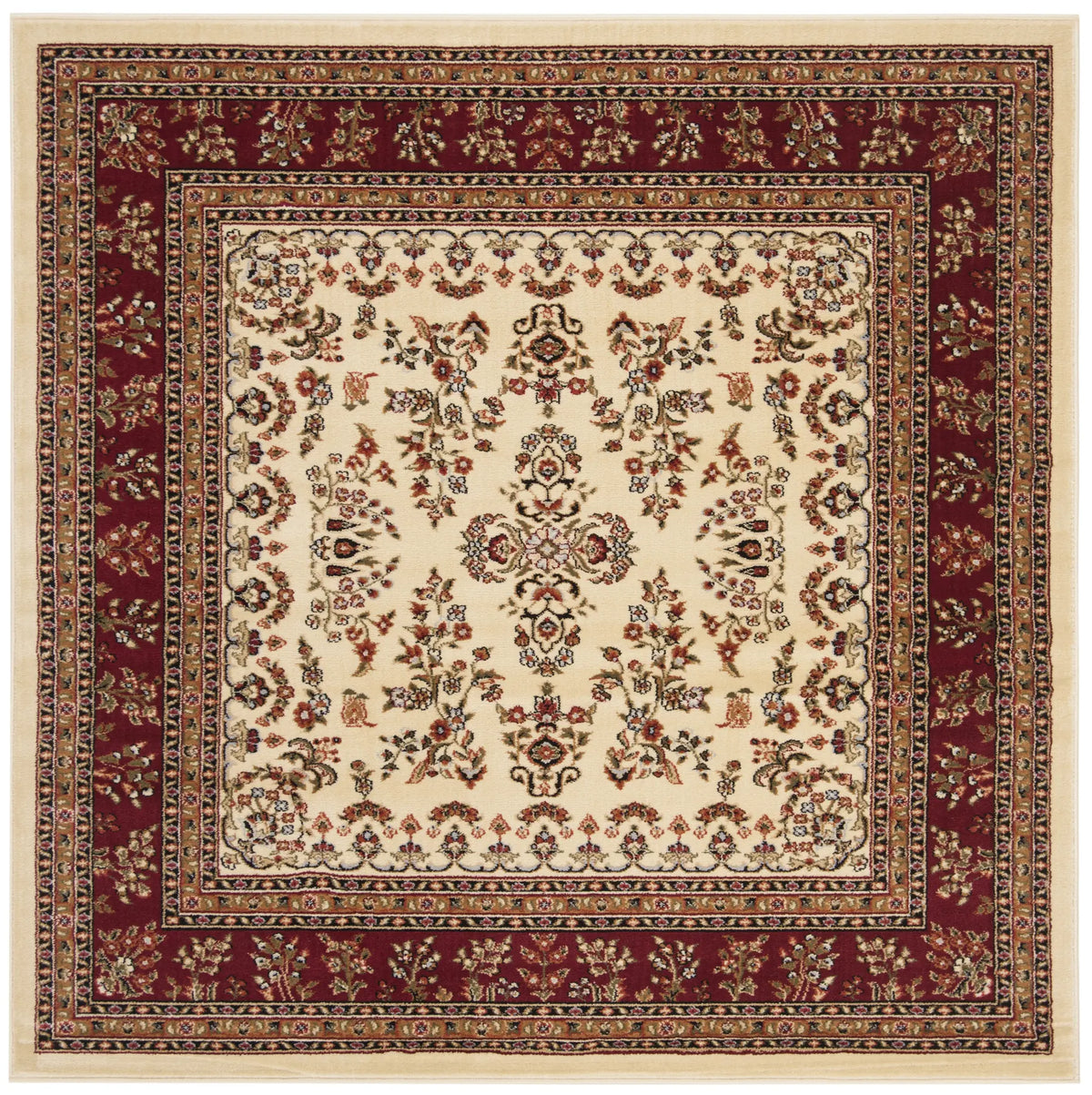 Safavieh Lyndhurst 5'-3" x 5'-3" Rug in Ivory / Red