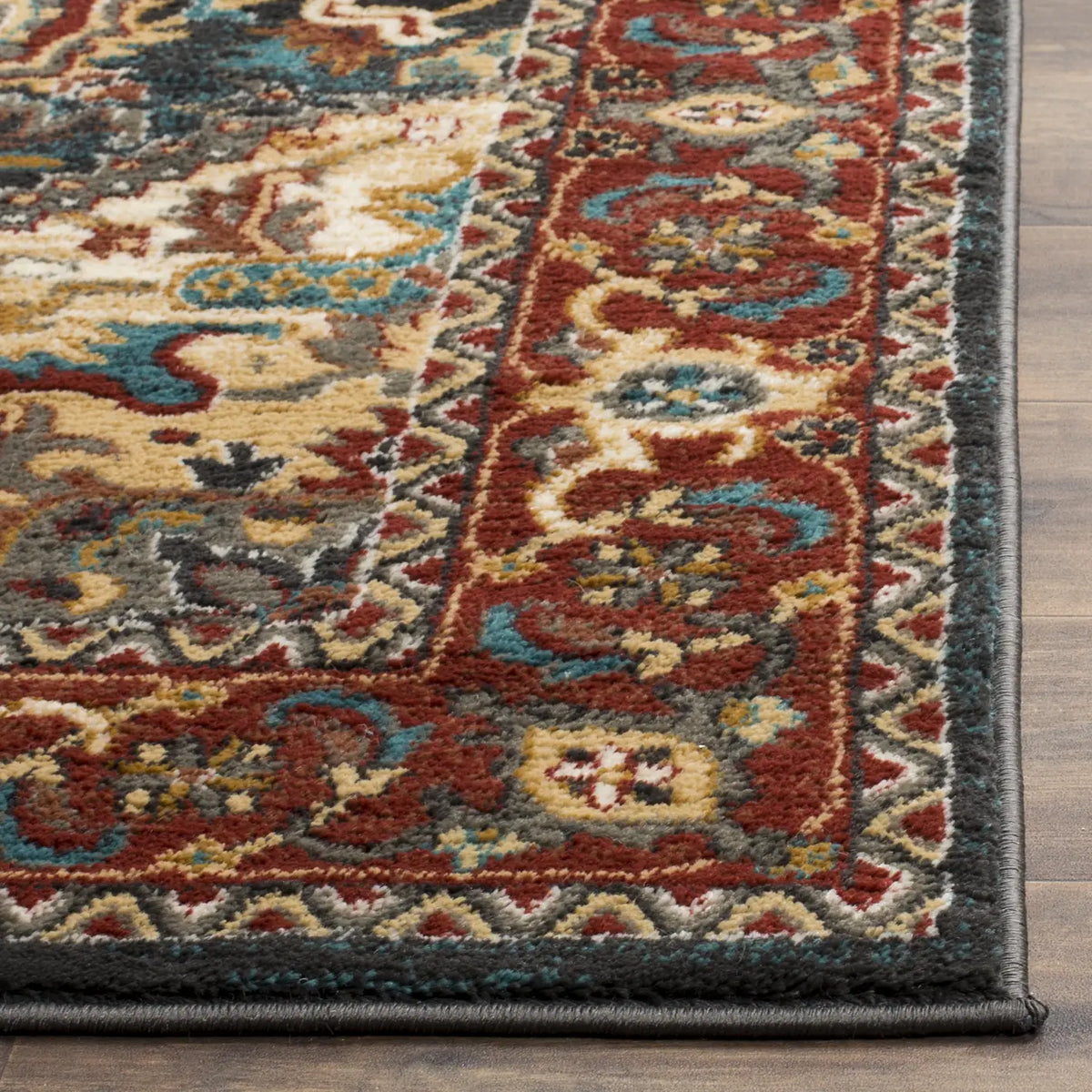 Safavieh Summit 4'-0" x 6'-0" Rug in Dark Grey / Red