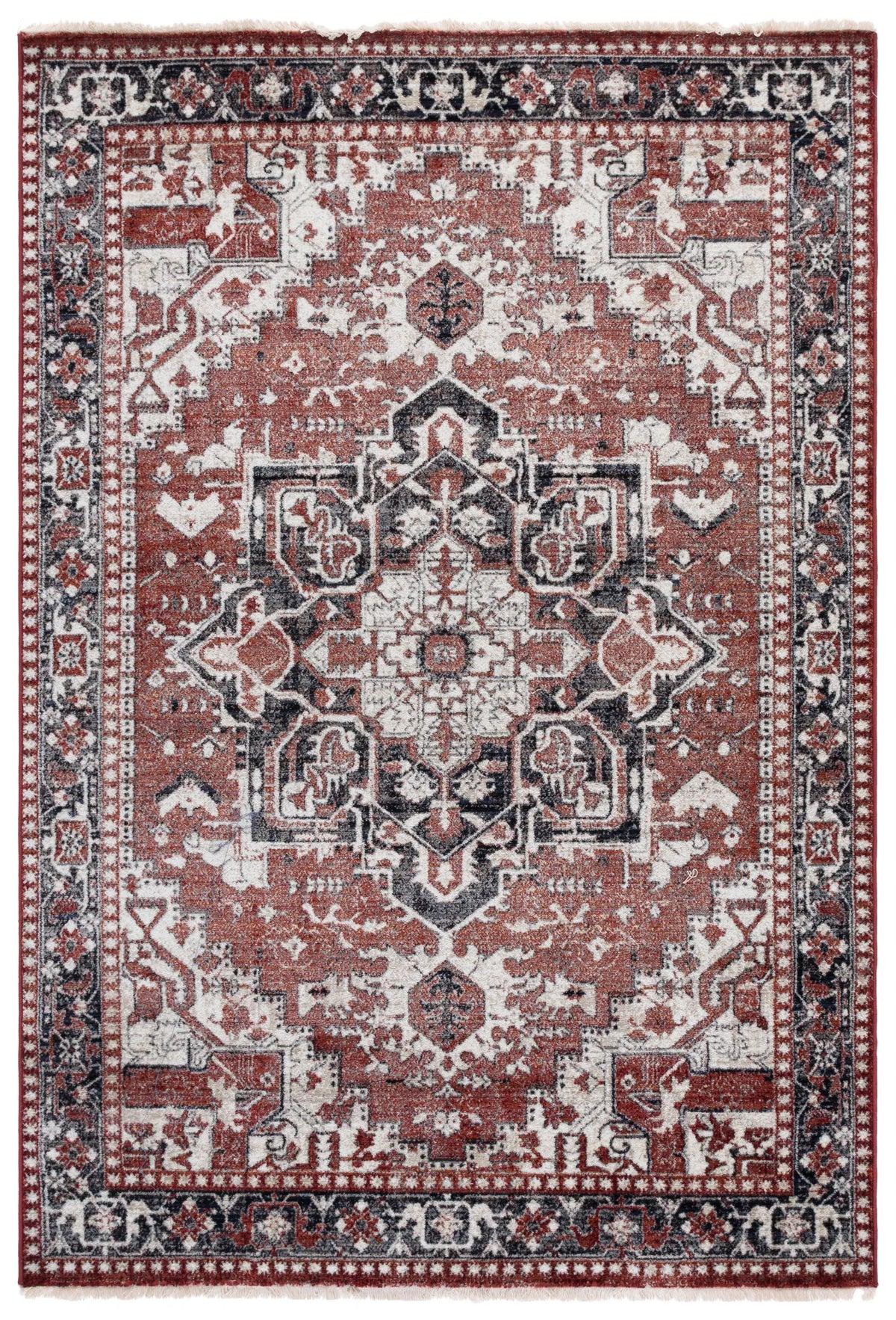 Safavieh Herat 300 4'-0" x 6'-0" Rug in Rust / Black