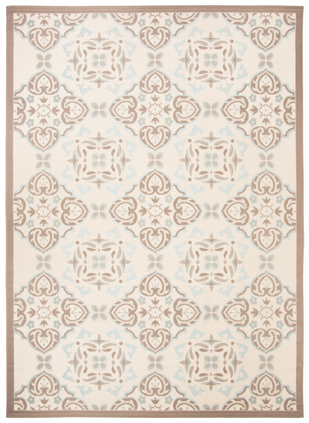 Safavieh Courtyard 6'-7" x 9'-6" Rug in Beige / Dark Beig
