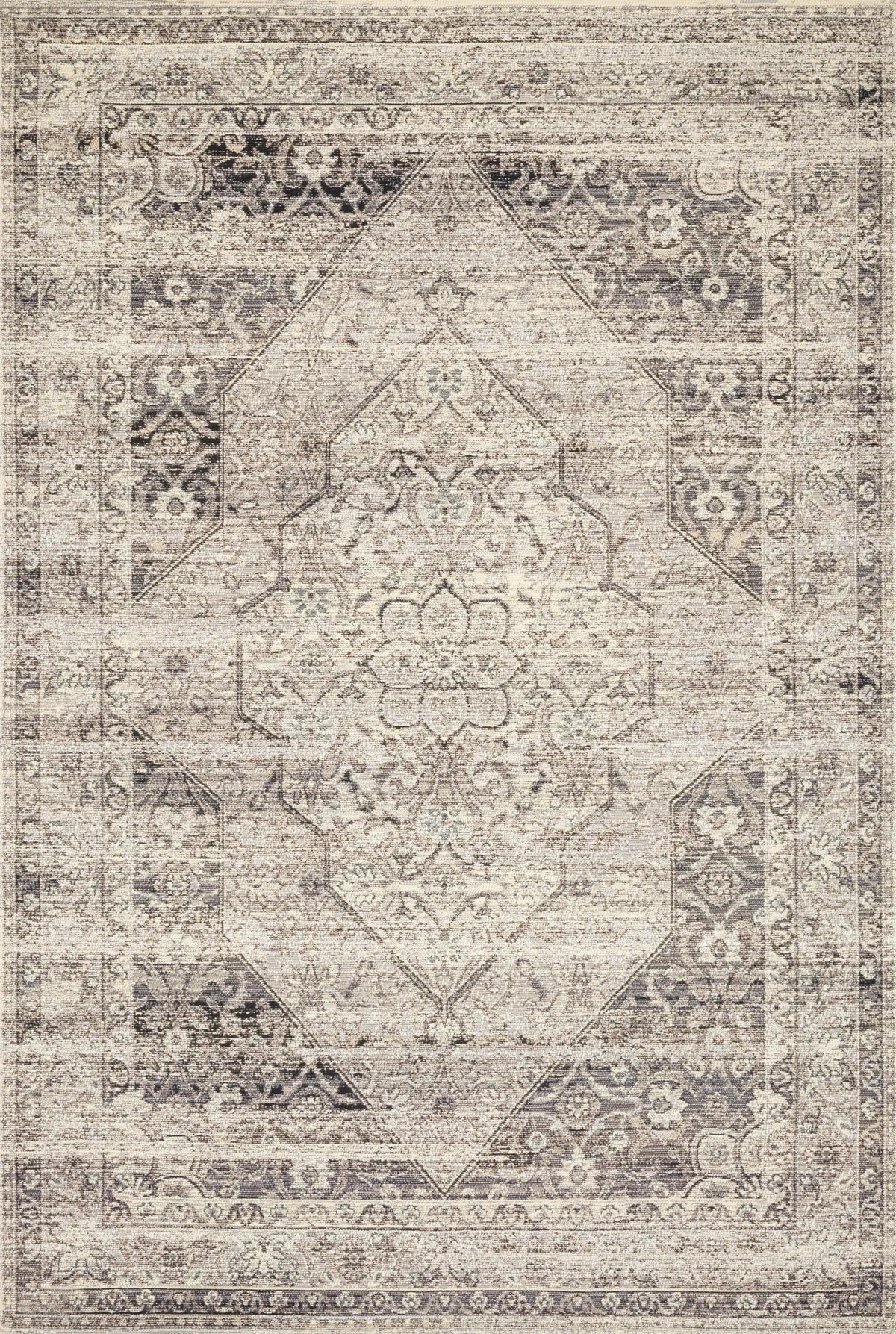 Loloi Mika Mik-12 Stone / Ivory Rugs - main flat