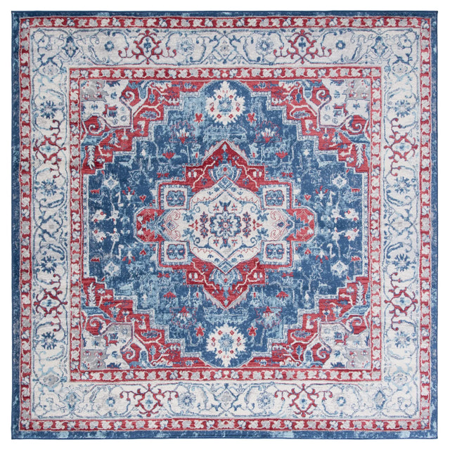 Safavieh Brentwood 6'-7" x 6'-7" Rug in Navy / Red