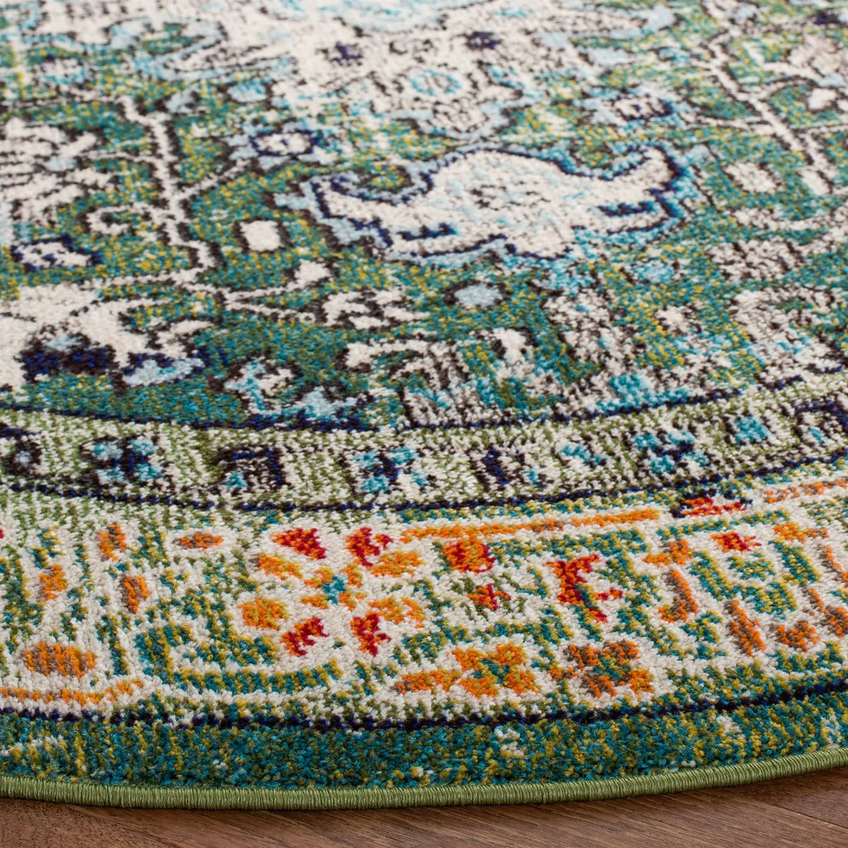 Safavieh Madison 5'-0" x 5'-0" Rug in Green / Turquoise