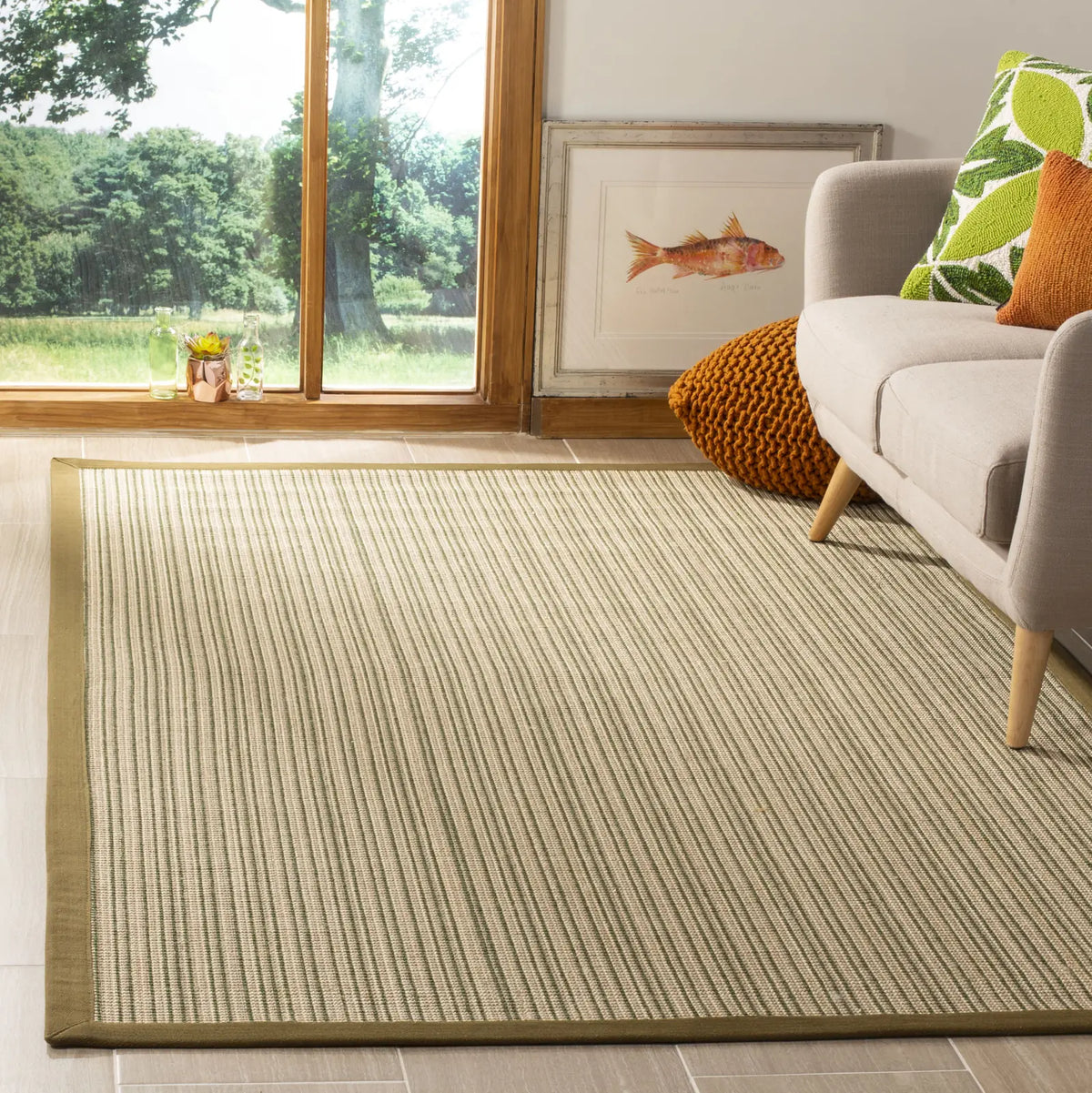 Safavieh Natural Fiber 4'-0" x 6'-0" Rug in Multi / Green