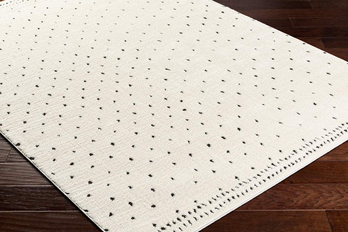 Surya Freud Feu-2303 Ivory, Black Rug.