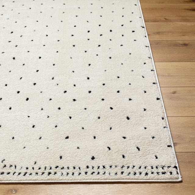 Surya Freud Feu-2303 Ivory, Black Rug.