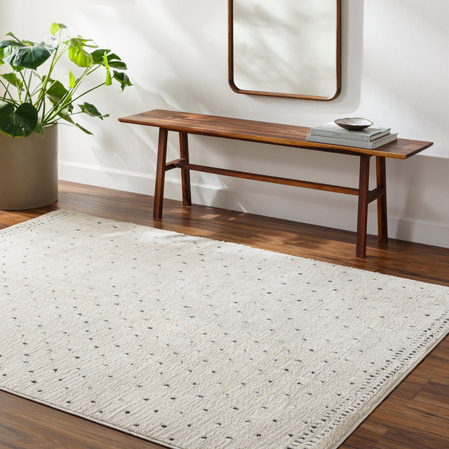 Surya Freud Feu-2303 Ivory, Black Rug.