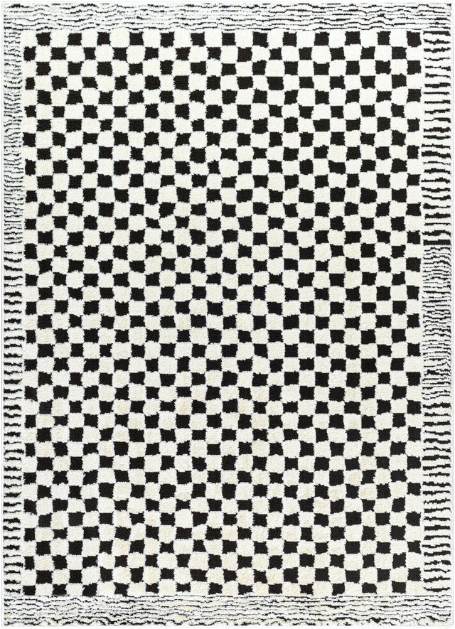 Surya Freud Feu-2325 Ivory, Black Rug.