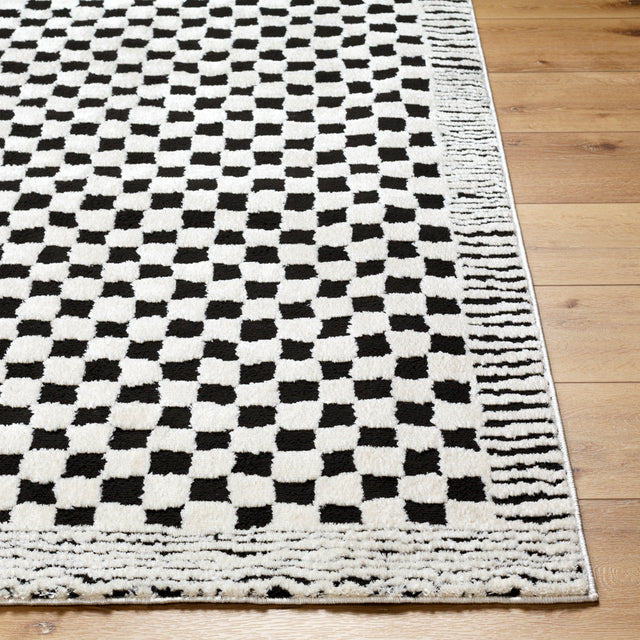 Surya Freud Feu-2325 Ivory, Black Rug.