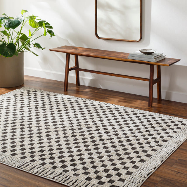Surya Freud Feu-2325 Ivory, Black Rug.