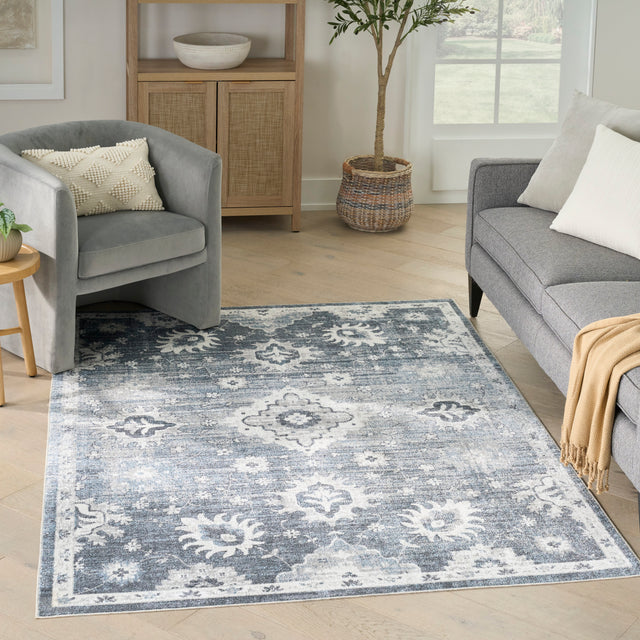 Nourison Astra Machine Washable ASW19 Machine Made Denim Rug