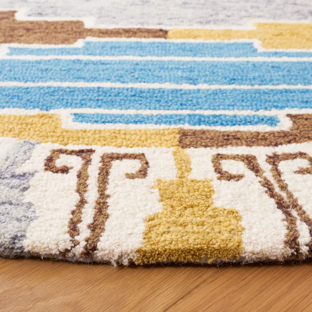 Safavieh Rodeo Drive 6'-0" x 6'-0" Rug in Blue / Ivory