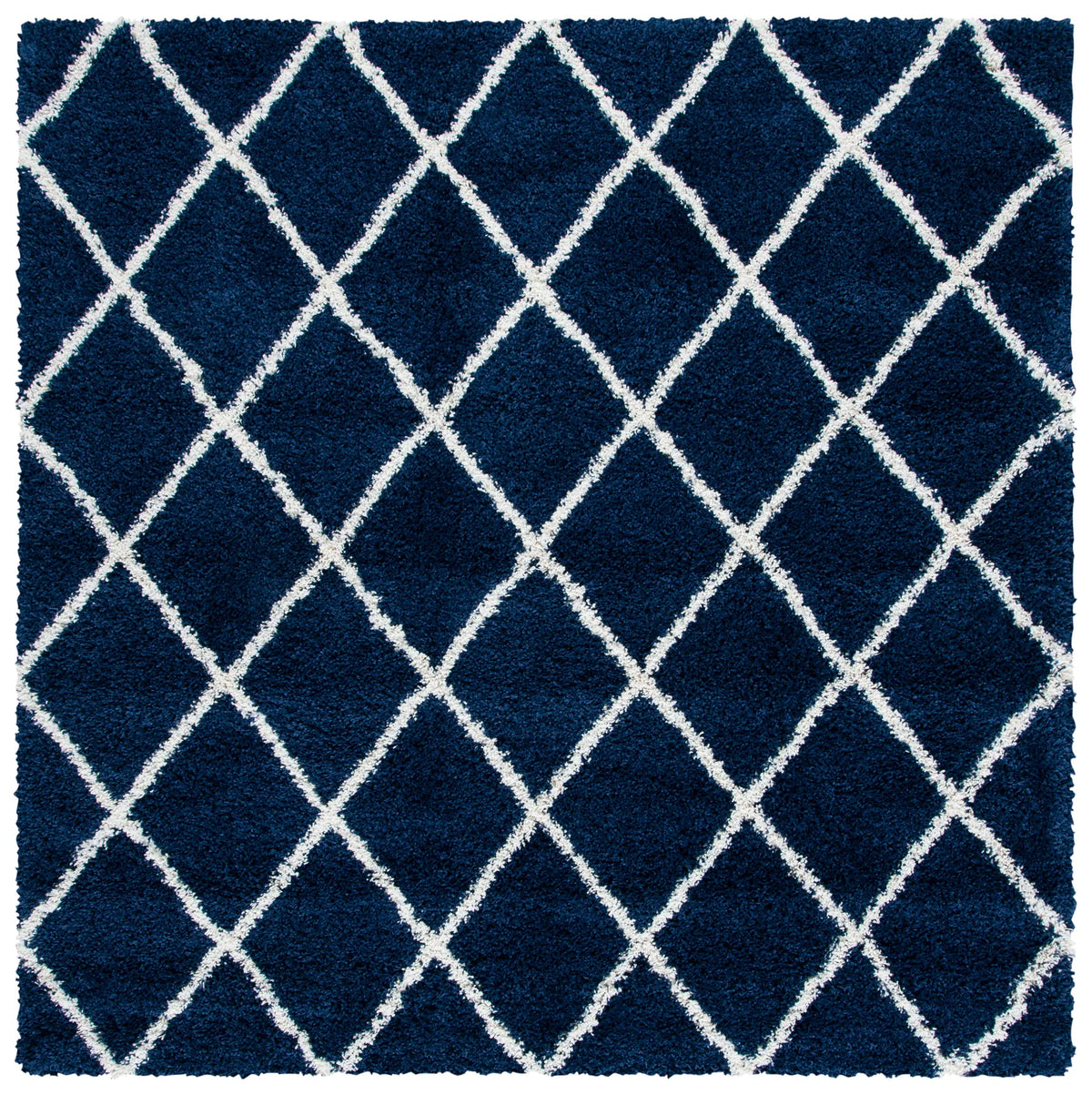 Safavieh Hudson Shag 7'-0" x 7'-0" Rug in Navy / Ivory
