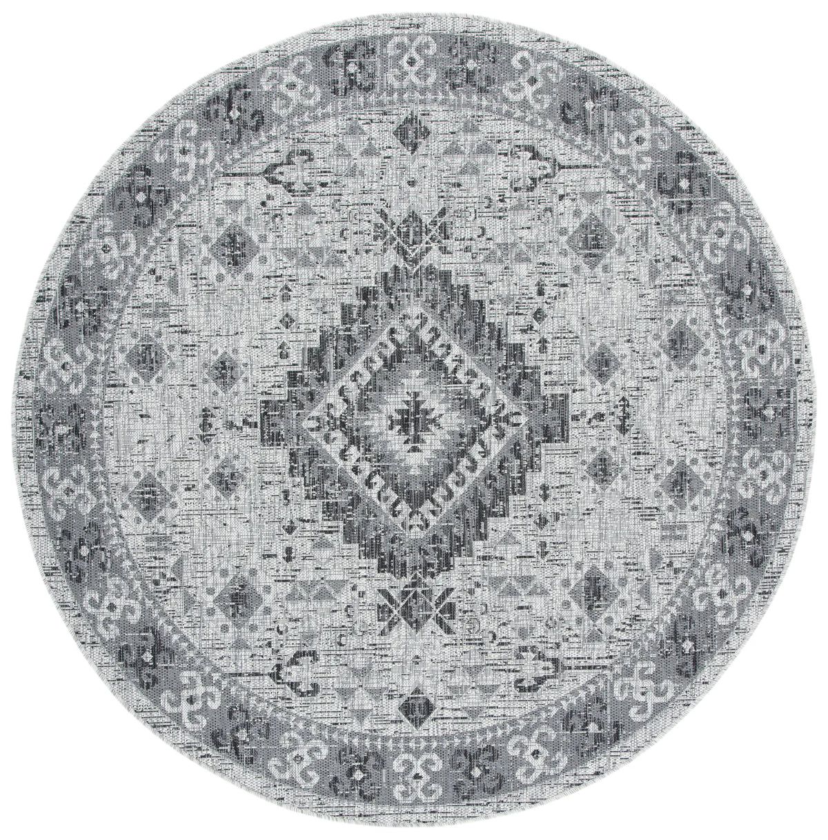 Safavieh Courtyard 6'-7" x 6'-7" Rug in Light Grey / Charcoal