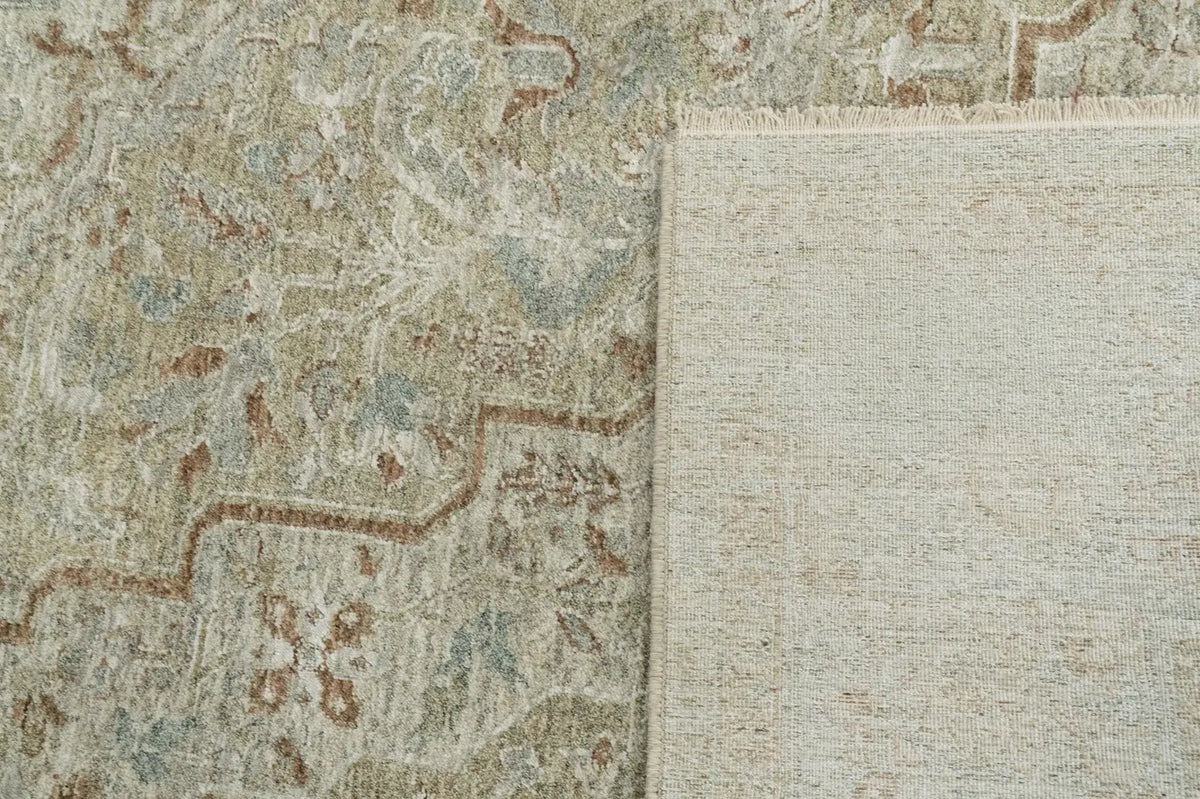 Dynamic Rugs Pacific 15941 Power Loomed Transitional Beige/Cream/Coral Rug - Corner