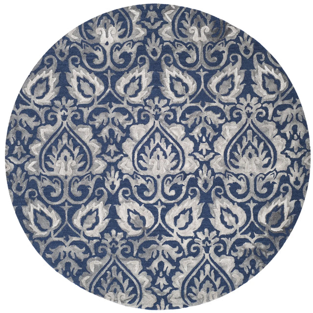 Safavieh Dip Dye 7'-0" x 7'-0" Rug in Navy / Grey