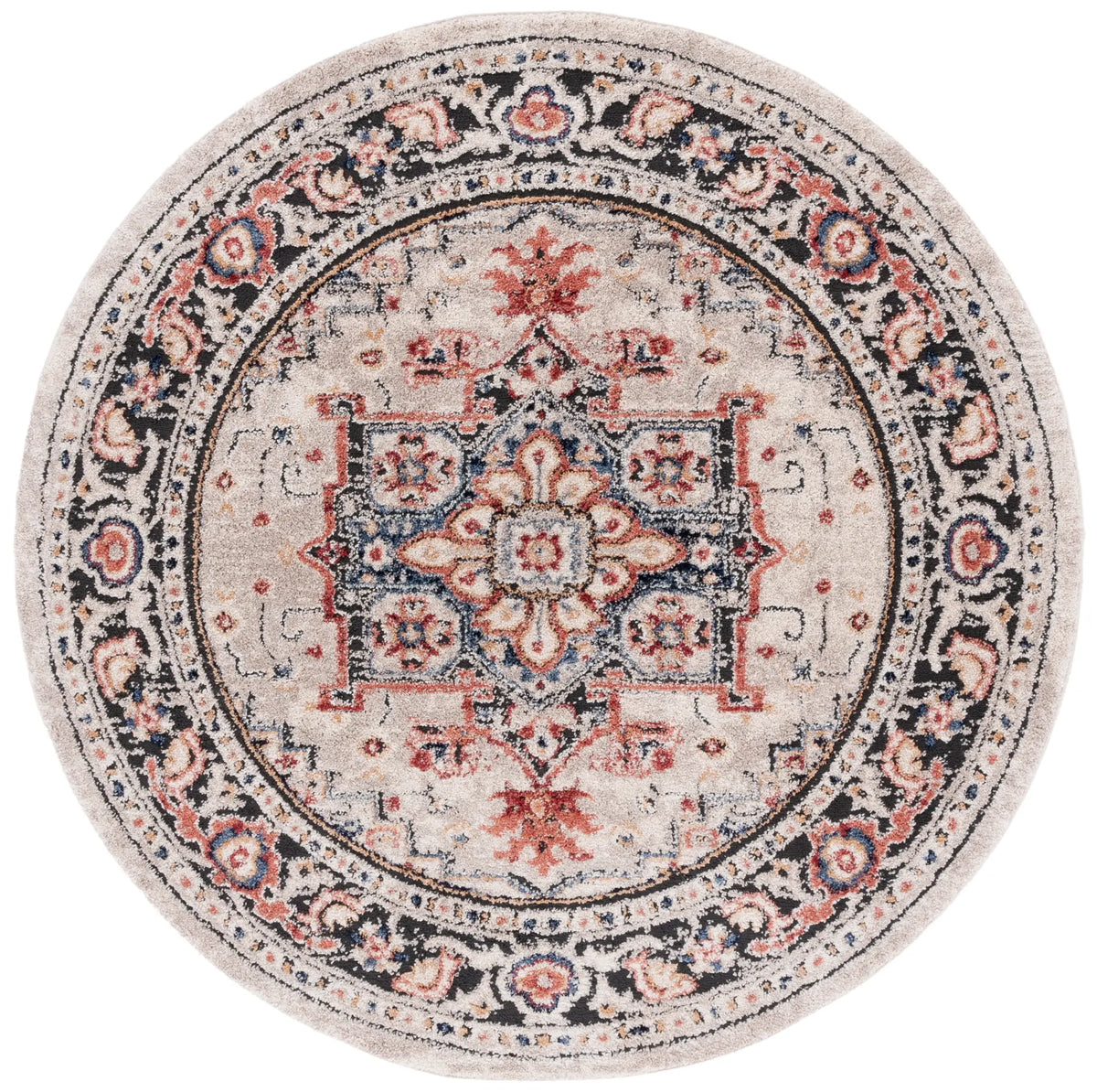 Safavieh Luna 6'-7" x 6'-7" Rug in Beige / Black Rust