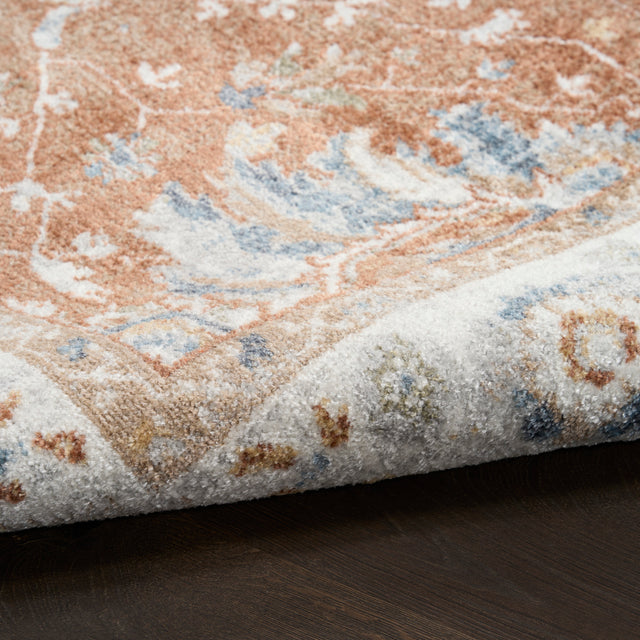 Nourison Astra Machine Washable ASW20 Machine Made Rust, Ivory Rug