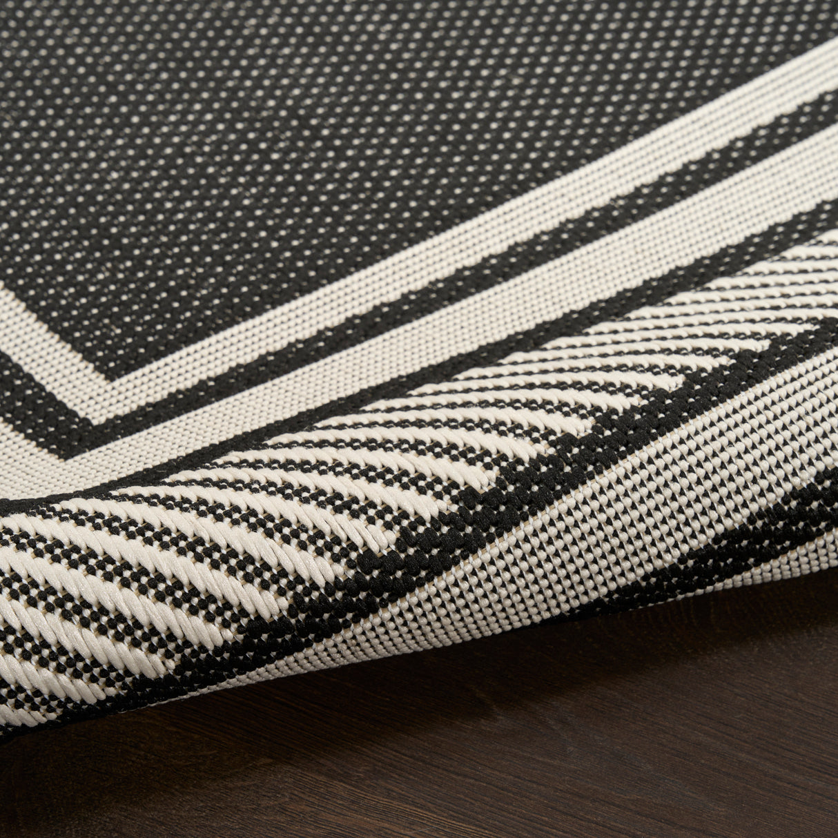 Nourison Horizon Indoor/Outdoor HOZ03 Black Contemporary Area Rugs
