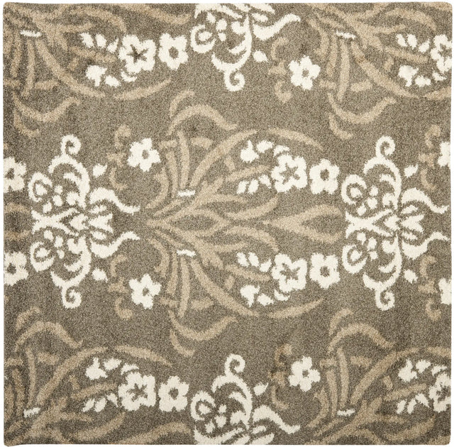 Safavieh Florida Shag 6'-7" x 6'-7" Rug in Smoke / Beige
